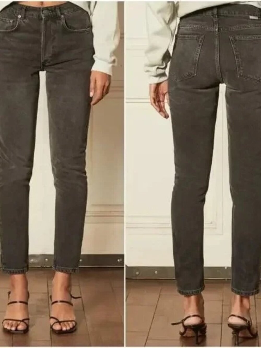 New BOYISH THE BILLY Authentic Rigid High Skinny Jeans In Space Odyssey Black 24